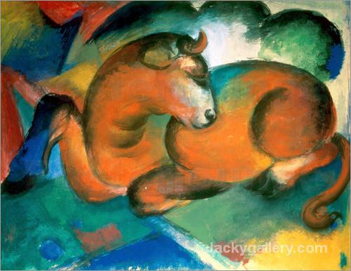 Red bull by Franz Marc paintings reproduction